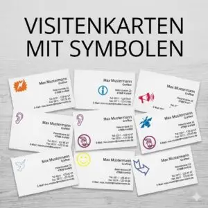 Visitenkarten mit Symbolen